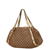 グッチ GGキャンバス アビー トートバッグ ハンドバッグ 130736 ブラウン ゴールド キャンバス レザー レディース GUCCI 【中古】